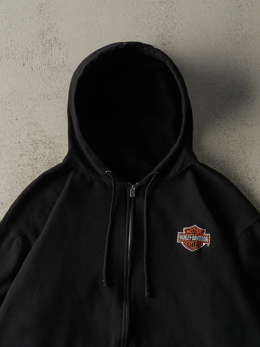 Vintage 90s Black Harley Davidson Zip Up Hoodie (XXL) sold by Rebalance Vintage product image thumbnail 3