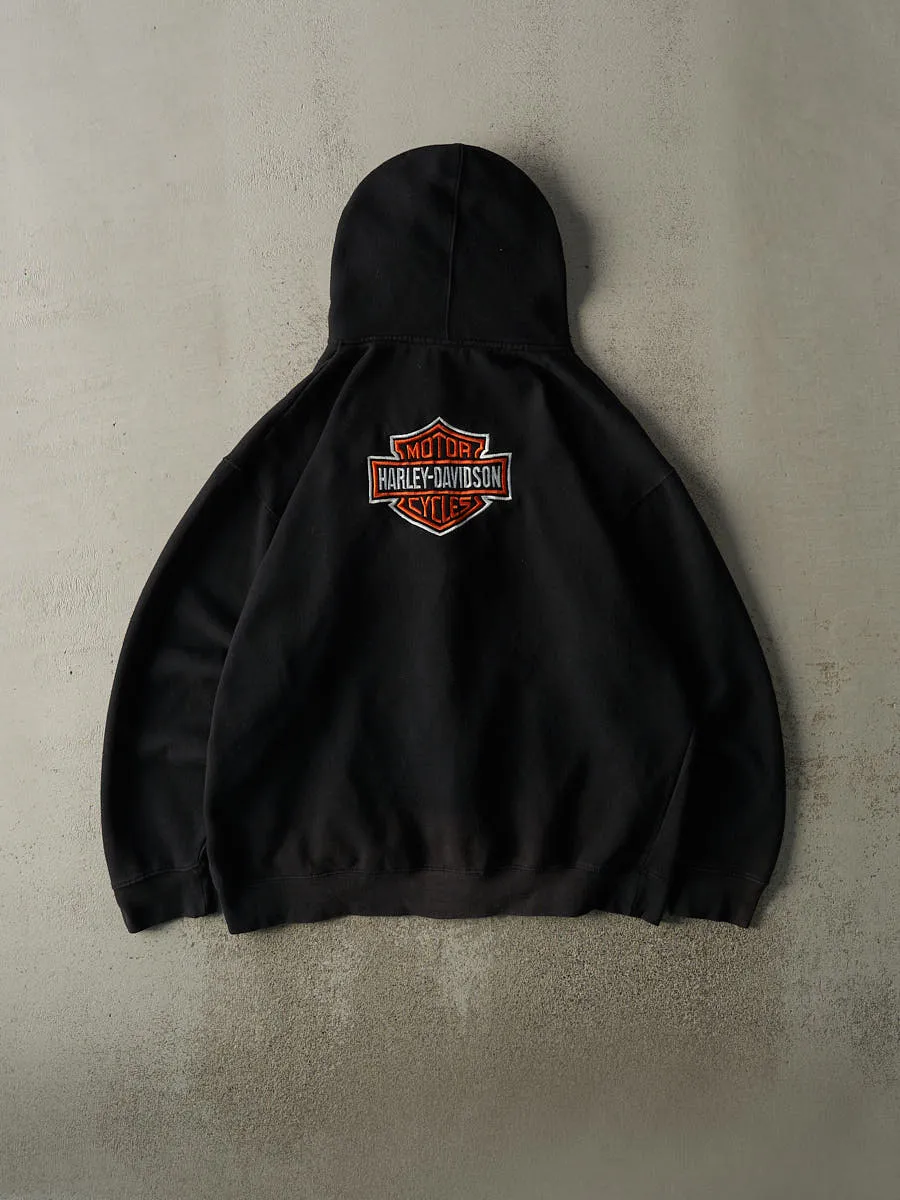 Vintage 90s Black Harley Davidson Zip Up Hoodie (XXL) sold by Rebalance Vintage product image thumbnail 2