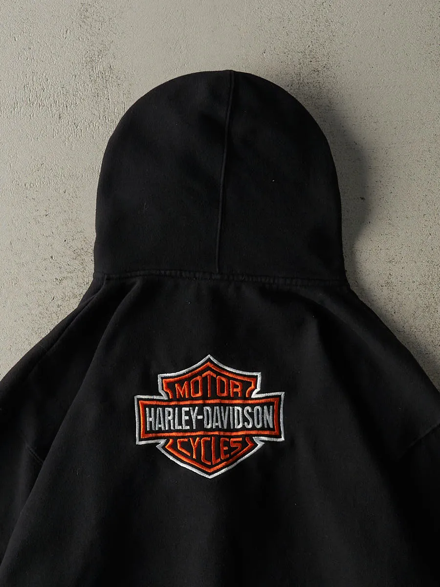 Vintage 90s Black Harley Davidson Zip Up Hoodie (XXL) sold by Rebalance Vintage product image thumbnail 4