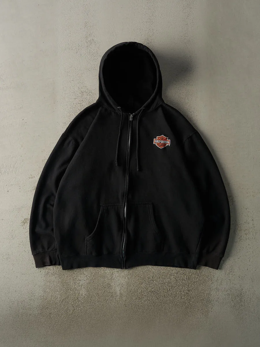 Vintage 90s Black Harley Davidson Zip Up Hoodie (XXL) sold by Rebalance Vintage