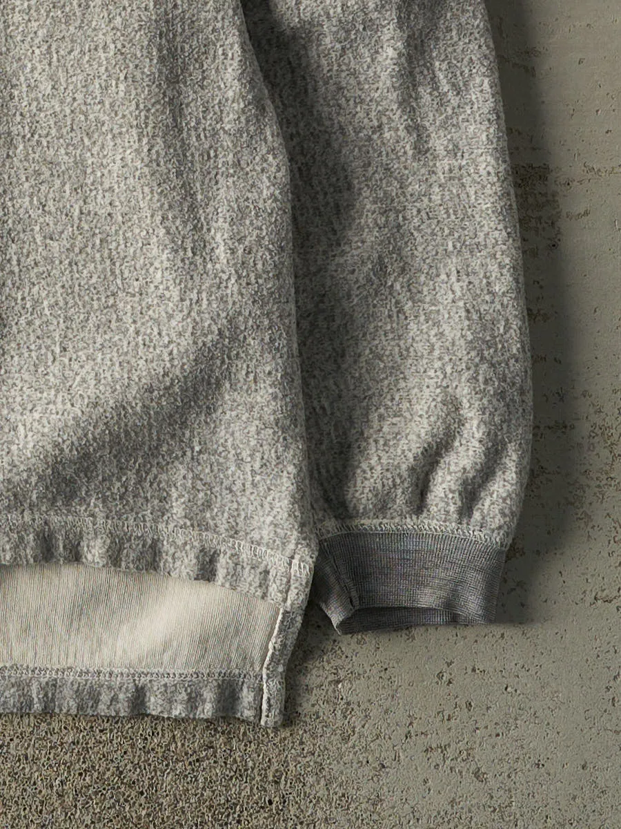 Vintage 90s Heather Grey Detroit Red Wings Embroidered Quarter Button Long Sleeve (L) sold by Rebalance Vintage product image thumbnail 3