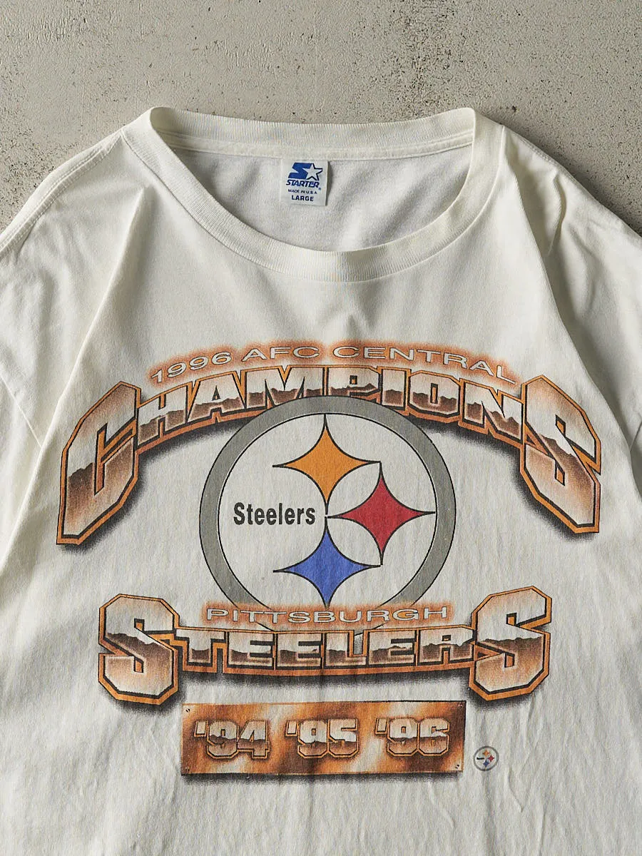 Vintage 96' White Pittsburgh Steelers AFC Champions Tee (XL) sold by Rebalance Vintage product image thumbnail 2