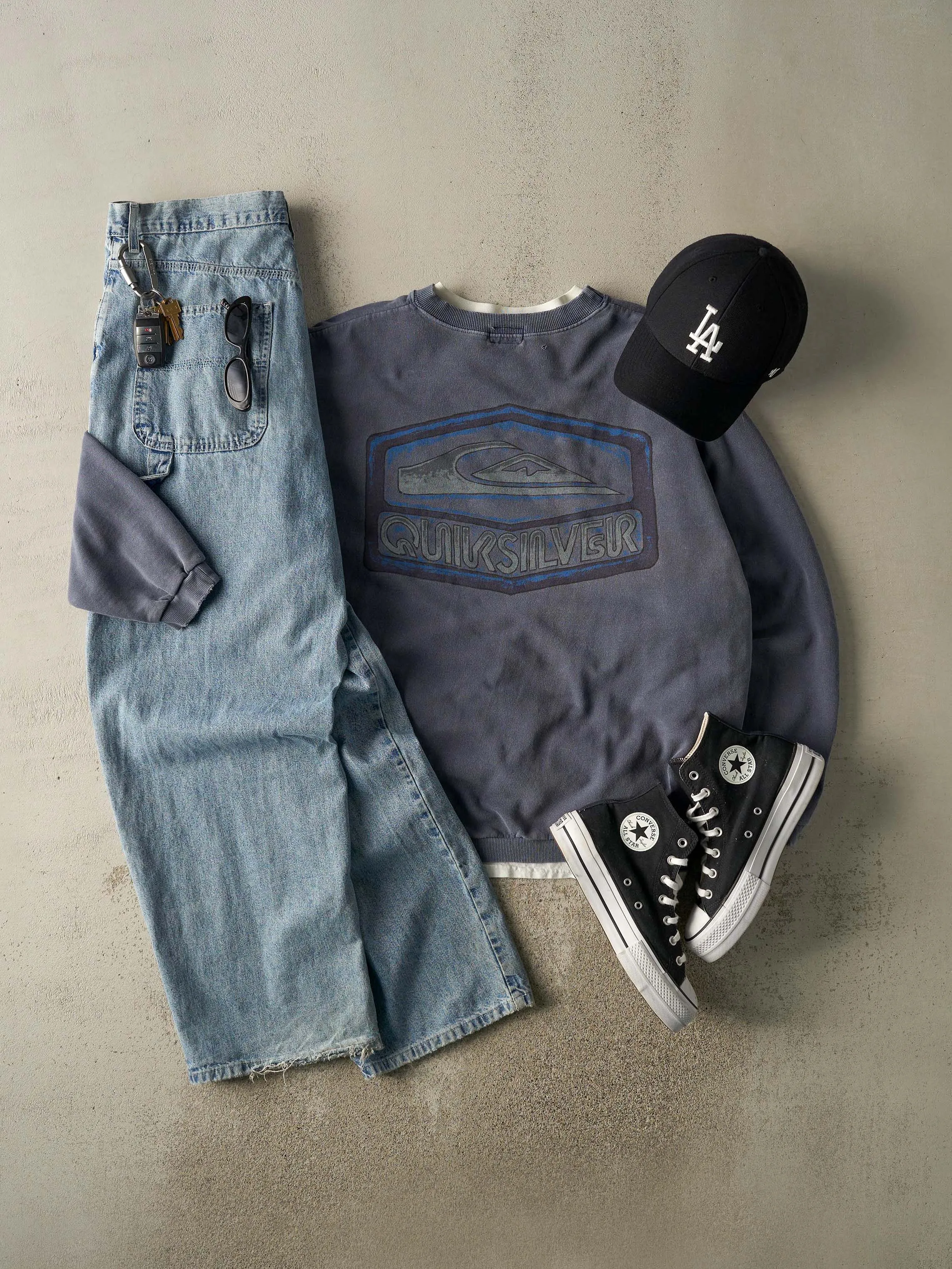 Vintage 90s Washed Blue Quiksilver Crewneck (XL/XXL) sold by Rebalance Vintage product image thumbnail 2