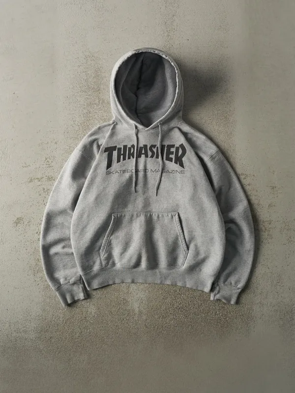 Vintage Y2K Grey Thrasher Skateboard Magazine Hoodie (S) sold by Rebalance Vintage