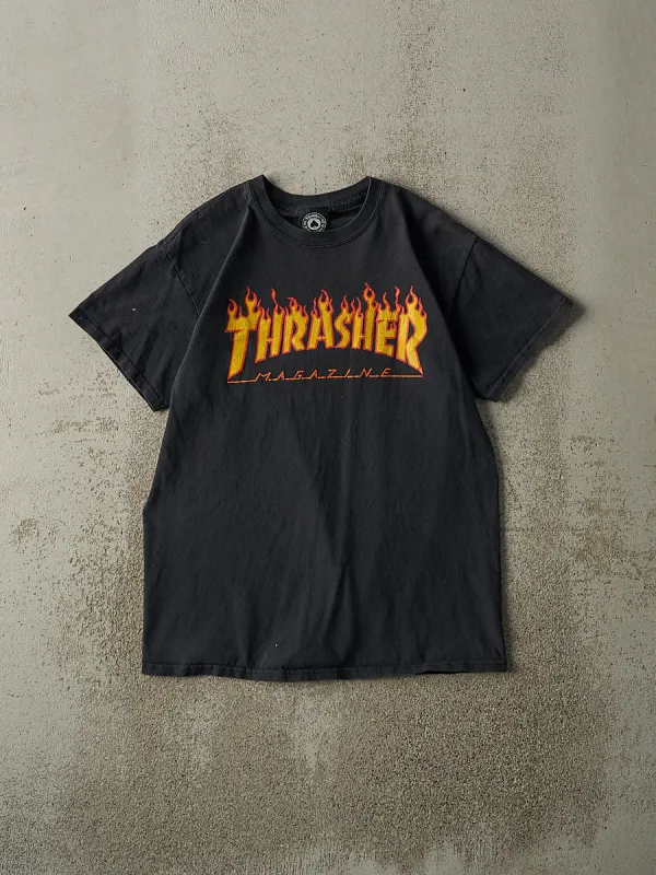 Vintage Y2K Faded Black Thrasher Magazine Tee (S/M) sold by Rebalance Vintage