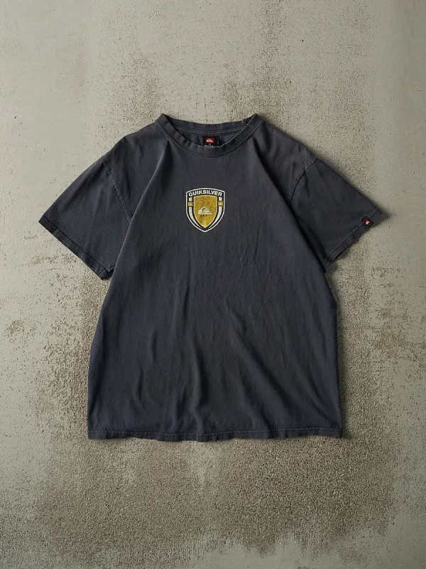 Vintage Y2K Navy Blue Quiksilver Logo Tee (M) sold by Rebalance Vintage