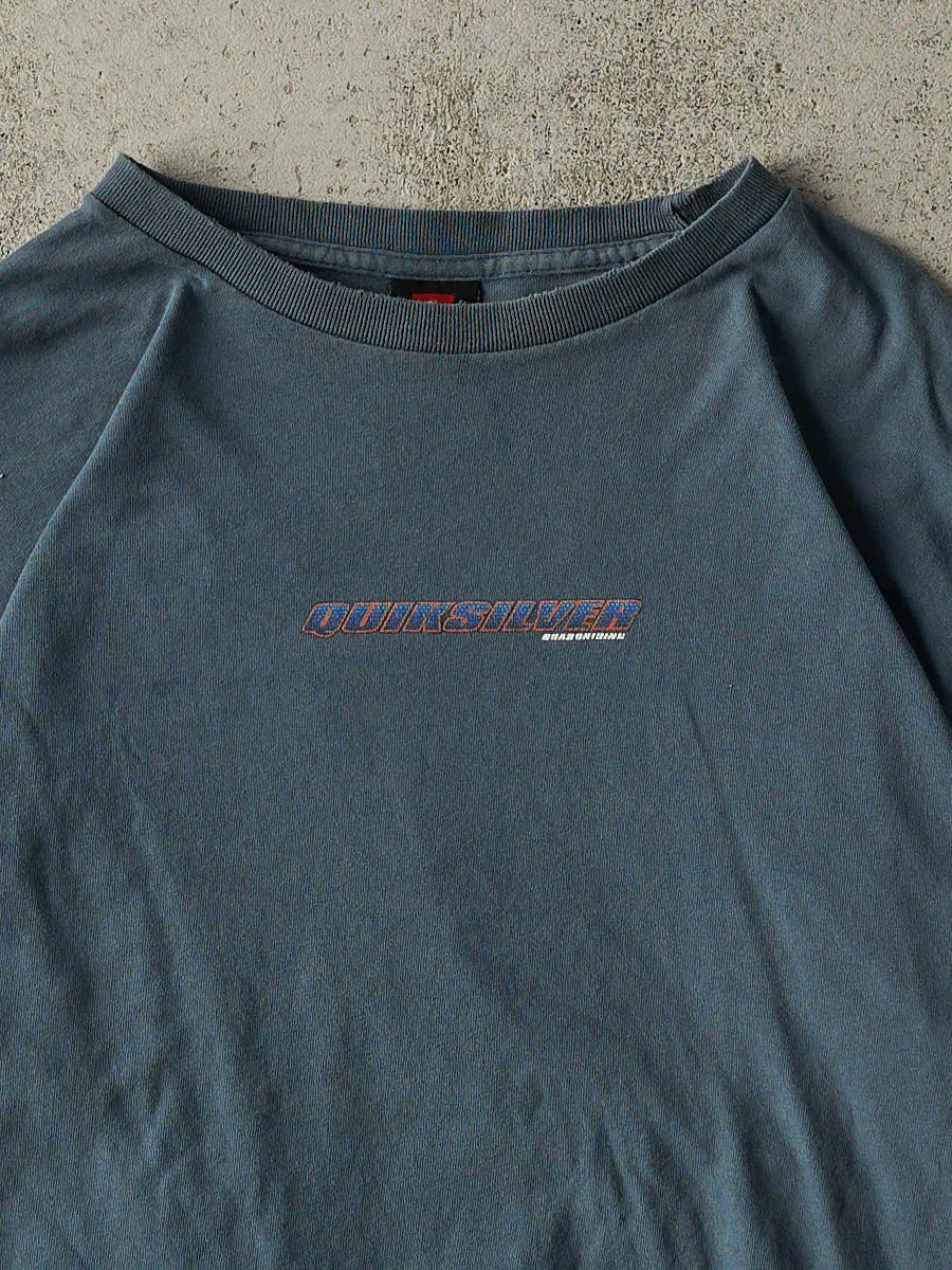 Vintage Y2K Slate Blue Quiksilver Long Sleeve (M/L) sold by Rebalance Vintage product image thumbnail 2