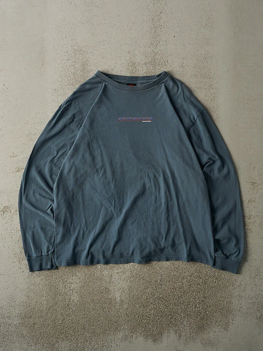 Vintage Y2K Slate Blue Quiksilver Long Sleeve (M/L) sold by Rebalance Vintage