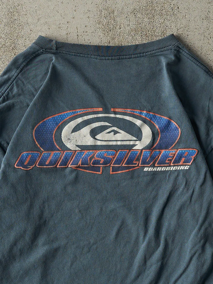 Vintage Y2K Slate Blue Quiksilver Long Sleeve (M/L) sold by Rebalance Vintage product image thumbnail 3