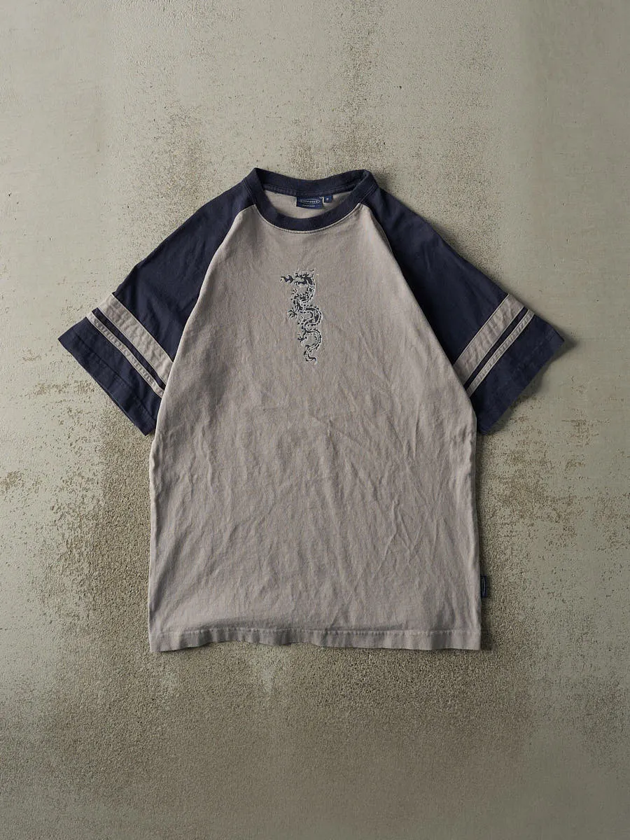 Vintage Y2K Blue & Grey Sideout Tee (M) sold by Rebalance Vintage