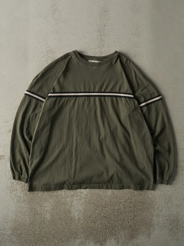 Vintage Y2K Green Striped Long Sleeve (XL/XXL) sold by Rebalance Vintage