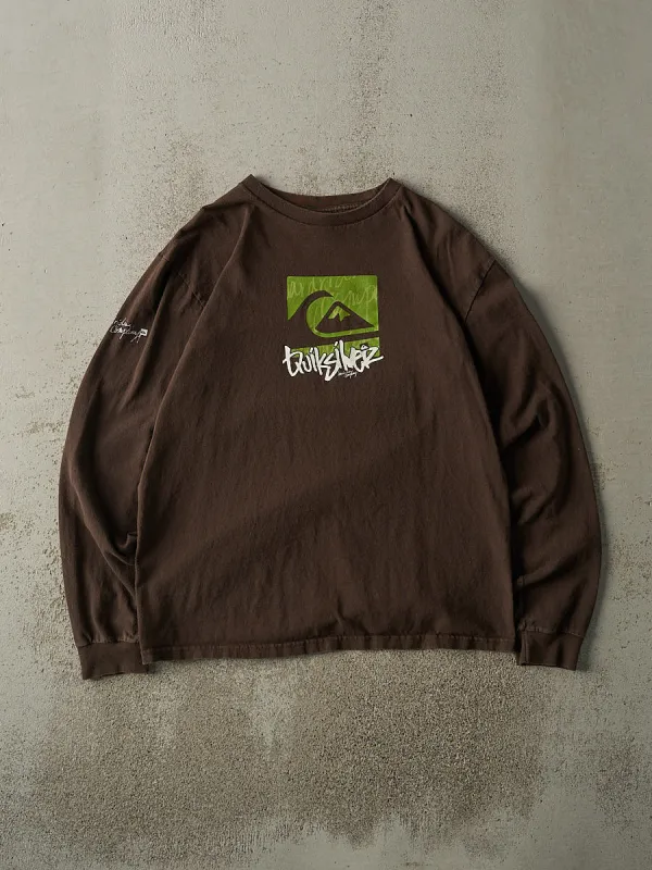 Vintage Y2K Brown Quiksilver Long Sleeve (M) sold by Rebalance Vintage