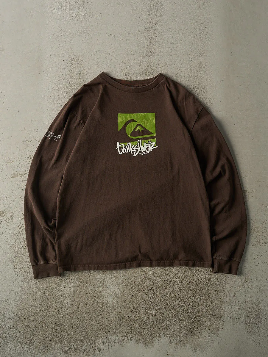 Vintage Y2K Brown Quiksilver Long Sleeve (M) sold by Rebalance Vintage