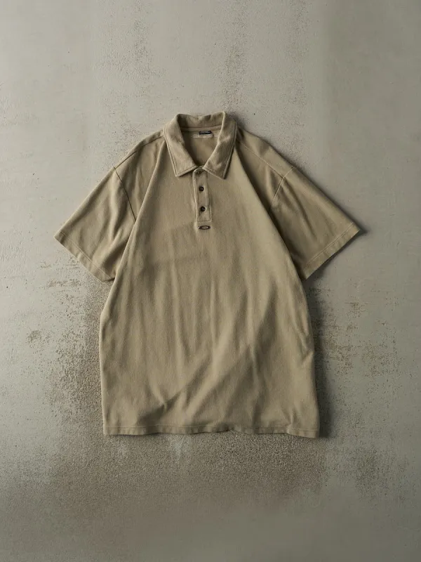 Vintage Y2K Beige Oakley Quarter Button Shirt (XL/XXL) sold by Rebalance Vintage