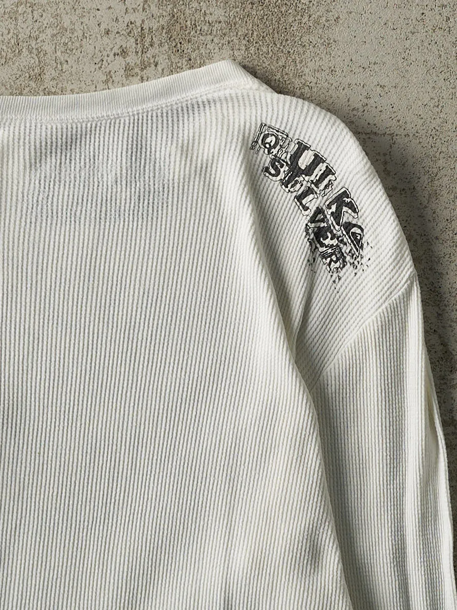 Vintage Y2K White Quiksilver Thermal Long Sleeve (L/XL) sold by Rebalance Vintage product image thumbnail 3
