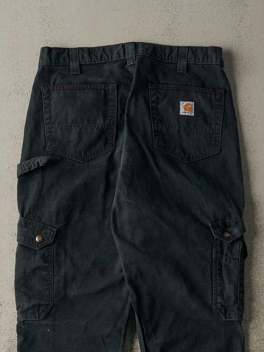 Vintage Y2K Faded Black Carhartt Double Knee Cargo Pants (33x34) sold by Rebalance Vintage product image thumbnail 5