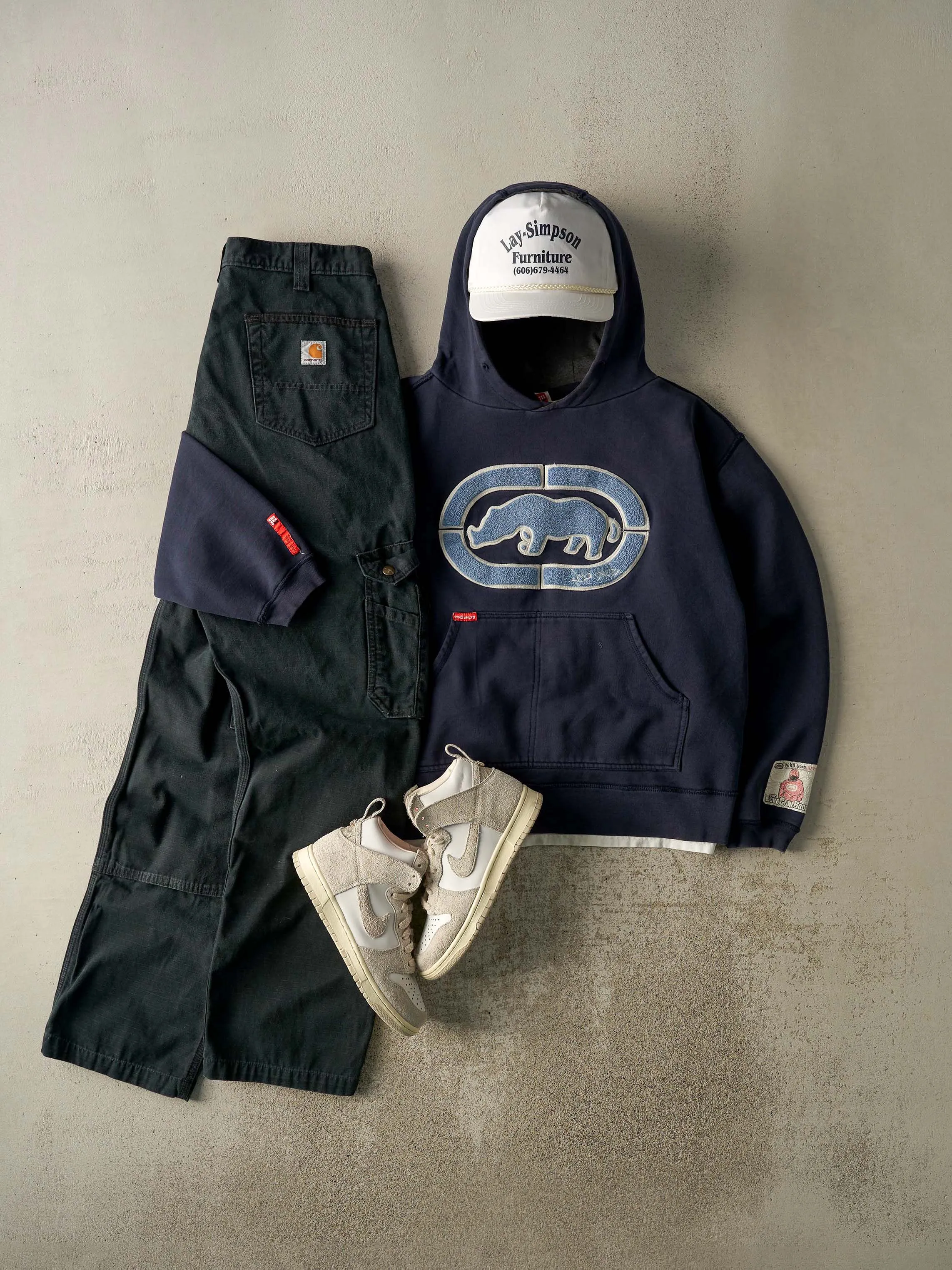 Vintage Y2K Faded Black Carhartt Double Knee Cargo Pants (33x34) sold by Rebalance Vintage product image thumbnail 2