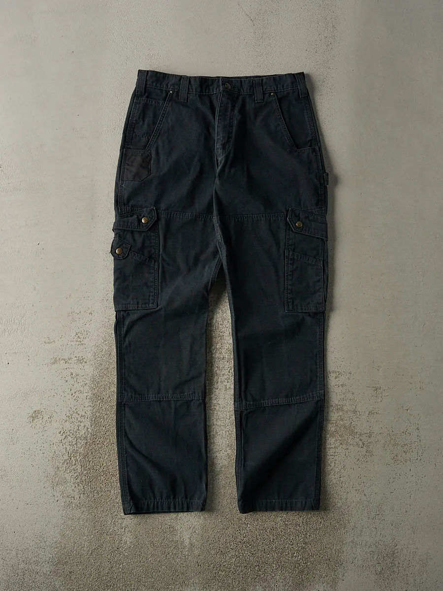 Vintage Y2K Faded Black Carhartt Double Knee Cargo Pants (33x34) sold by Rebalance Vintage