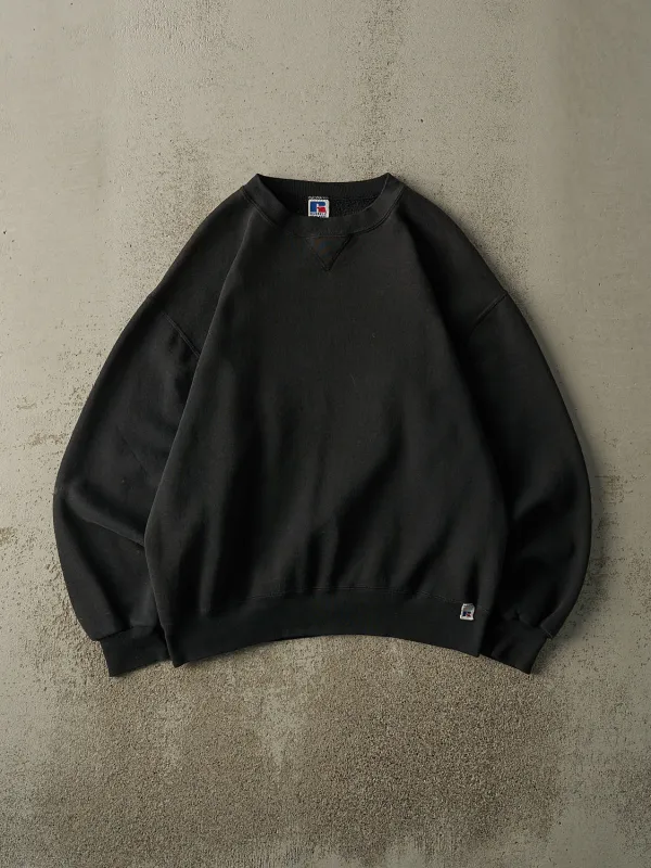 Vintage 90s Faded Black Russell Athletic Blank Crewneck (M/L) sold by Rebalance Vintage