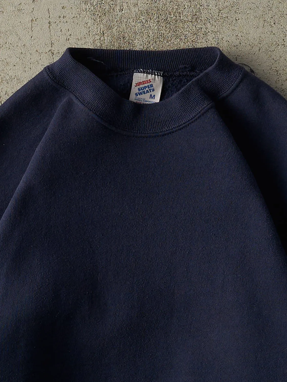 Vintage 90s Navy Blue Blank Crewneck (M) sold by Rebalance Vintage product image thumbnail 2