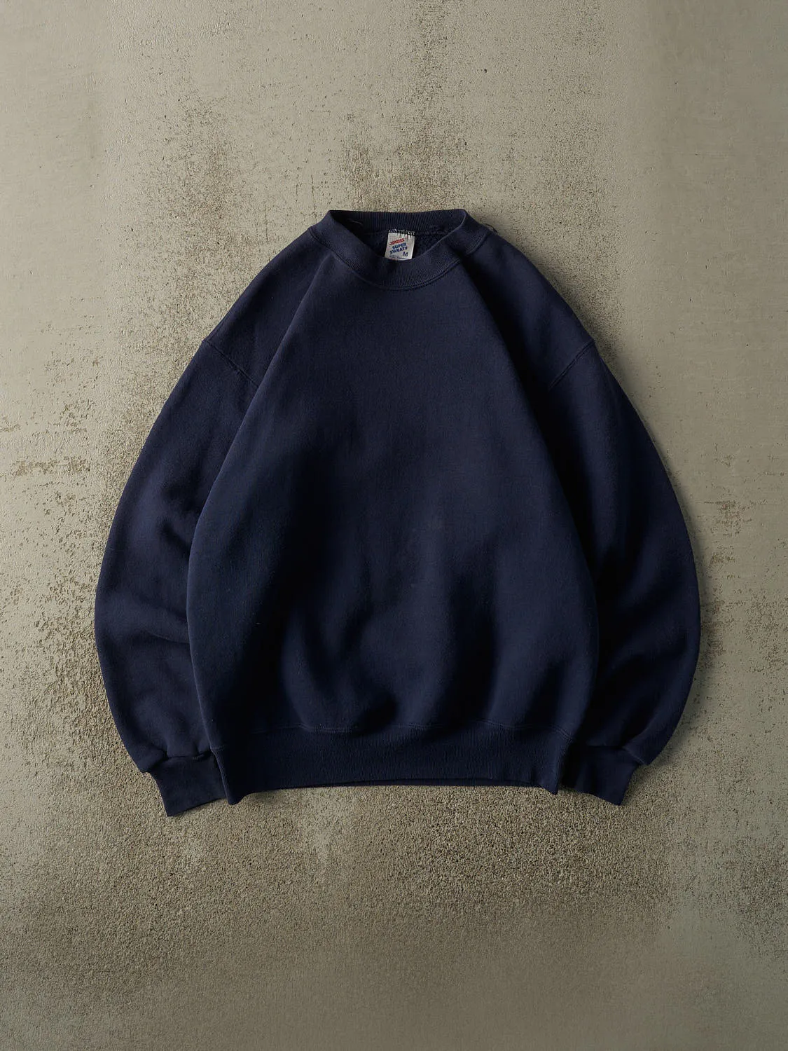 Vintage 90s Navy Blue Blank Crewneck (M) sold by Rebalance Vintage