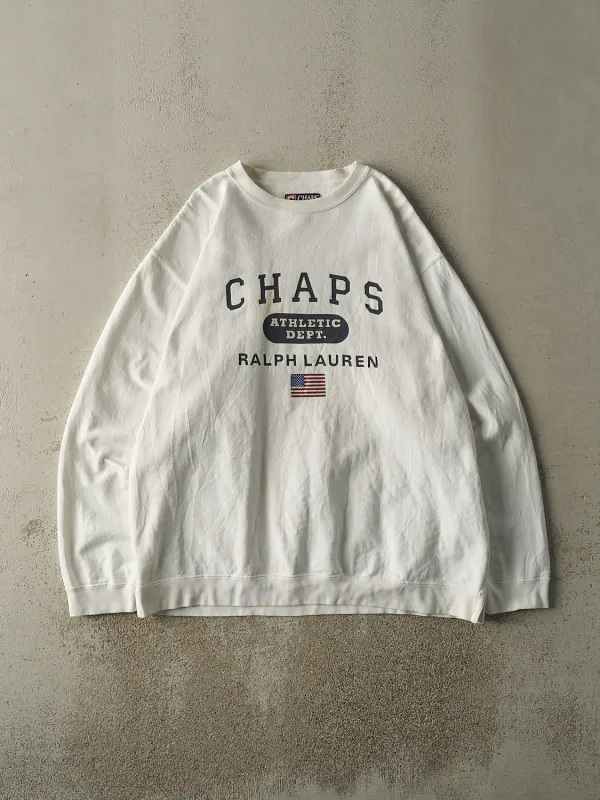 Vintage Y2K White Chaps Ralph Lauren Crewneck (XL/XXL) sold by Rebalance Vintage