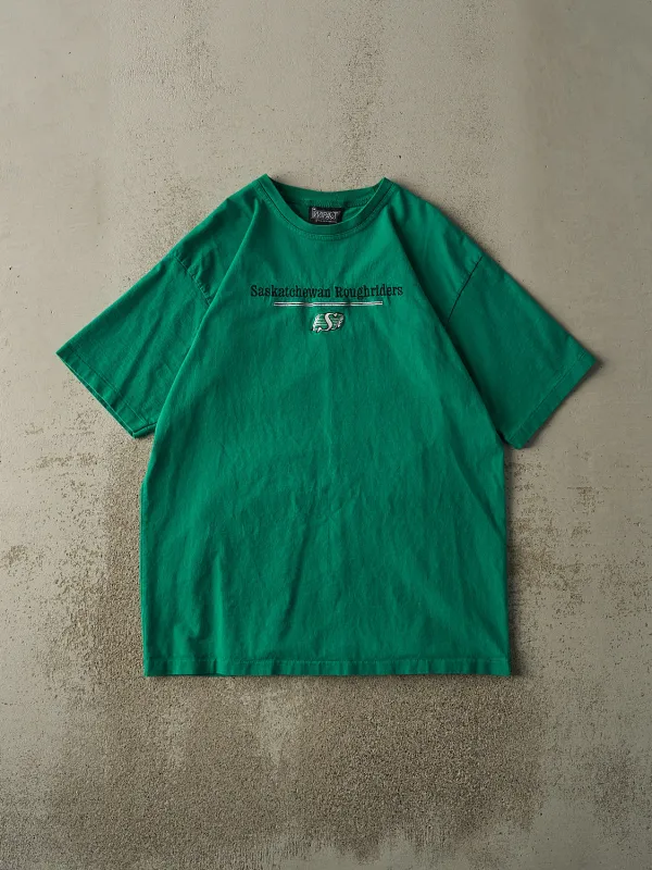 Vintage 90s Kelly Green Saskatchewan Rough Riders CFL Embroidered Tee (L/XL) sold by Rebalance Vintage