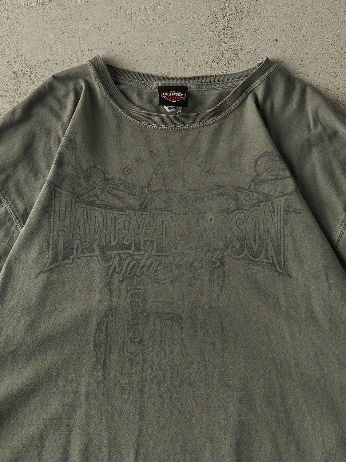 Vintage 09' Washed Green Winchester, VA Harley Davidson Tee (XL/XXL) sold by Rebalance Vintage product image thumbnail 3