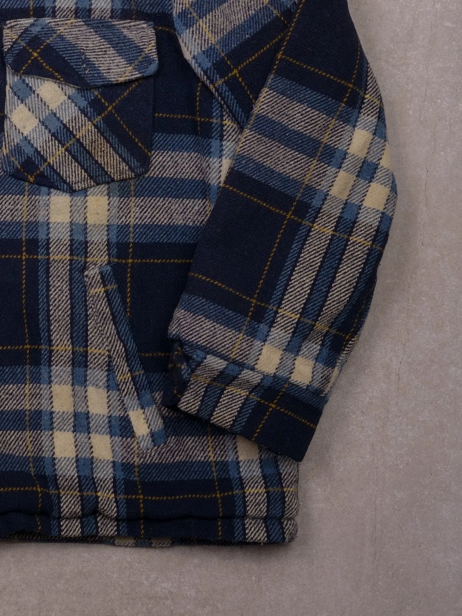 Vintage 90s Blue Plaid Sears Wool Inned Lined Jacket (L) sold by Rebalance Vintage product image thumbnail 3