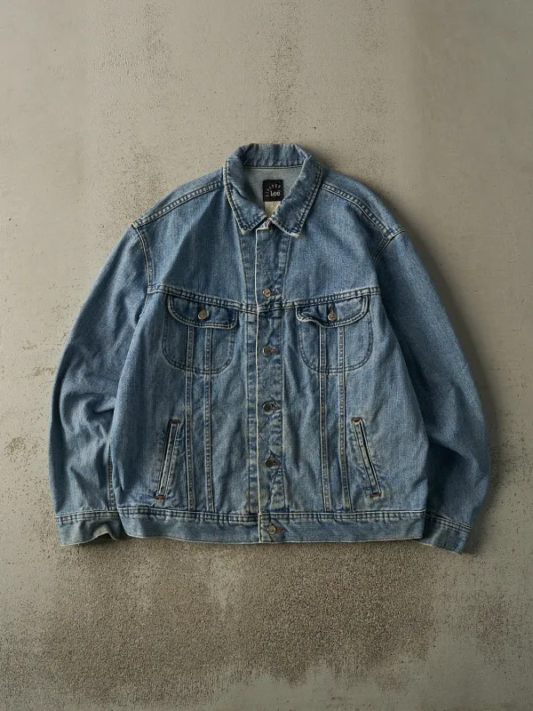 Vintage 90s Mid Wash Lee Riveted Jean Jacket (XL) sold by Rebalance Vintage