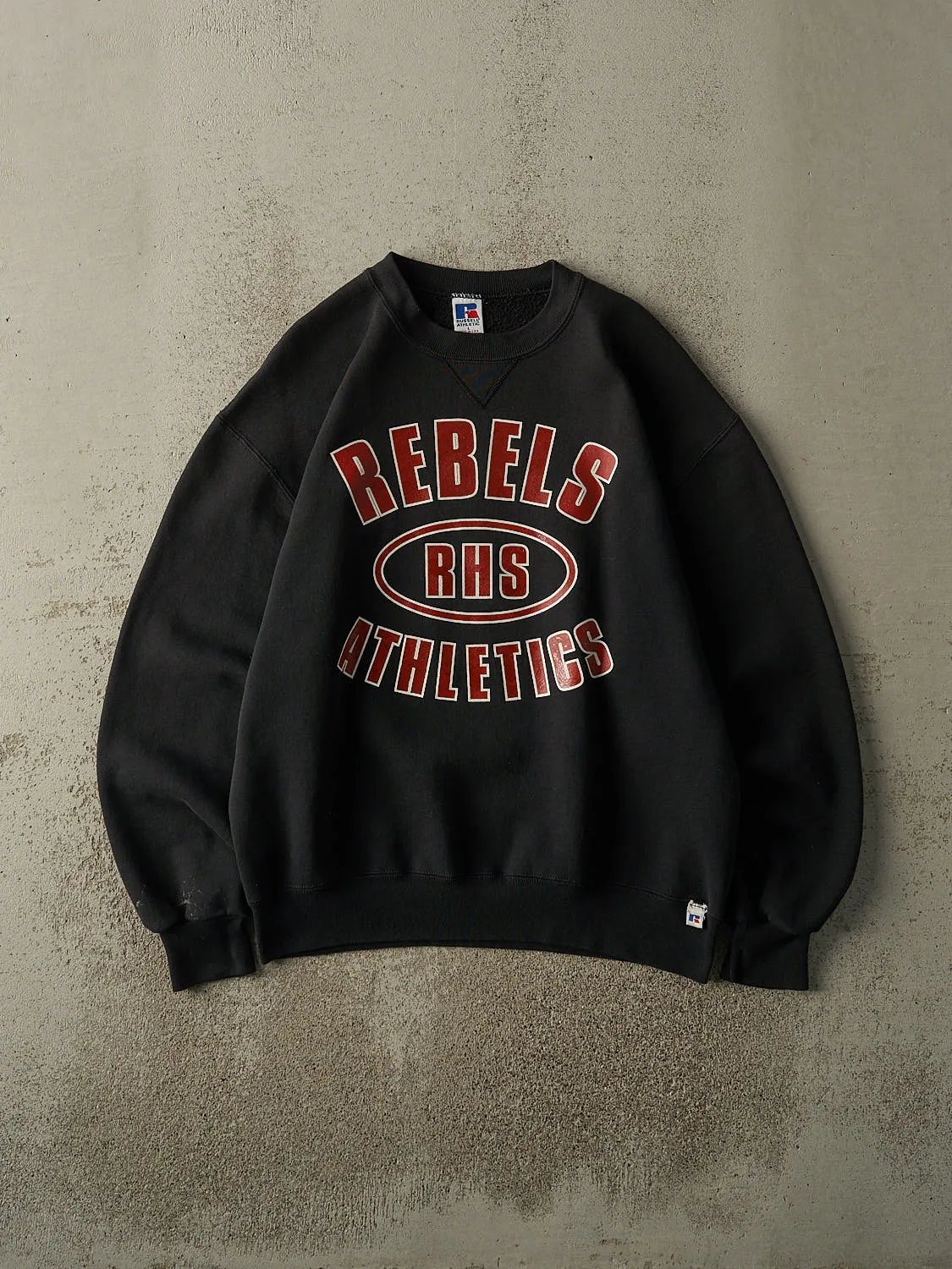 Vintage 90s Black RHS Rebels Russell Athletic Crewneck (M/L) sold by Rebalance Vintage