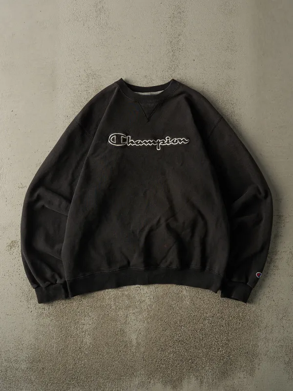 Vintage 90s Faded Black Champion Logo Crewneck (M/L) sold by Rebalance Vintage