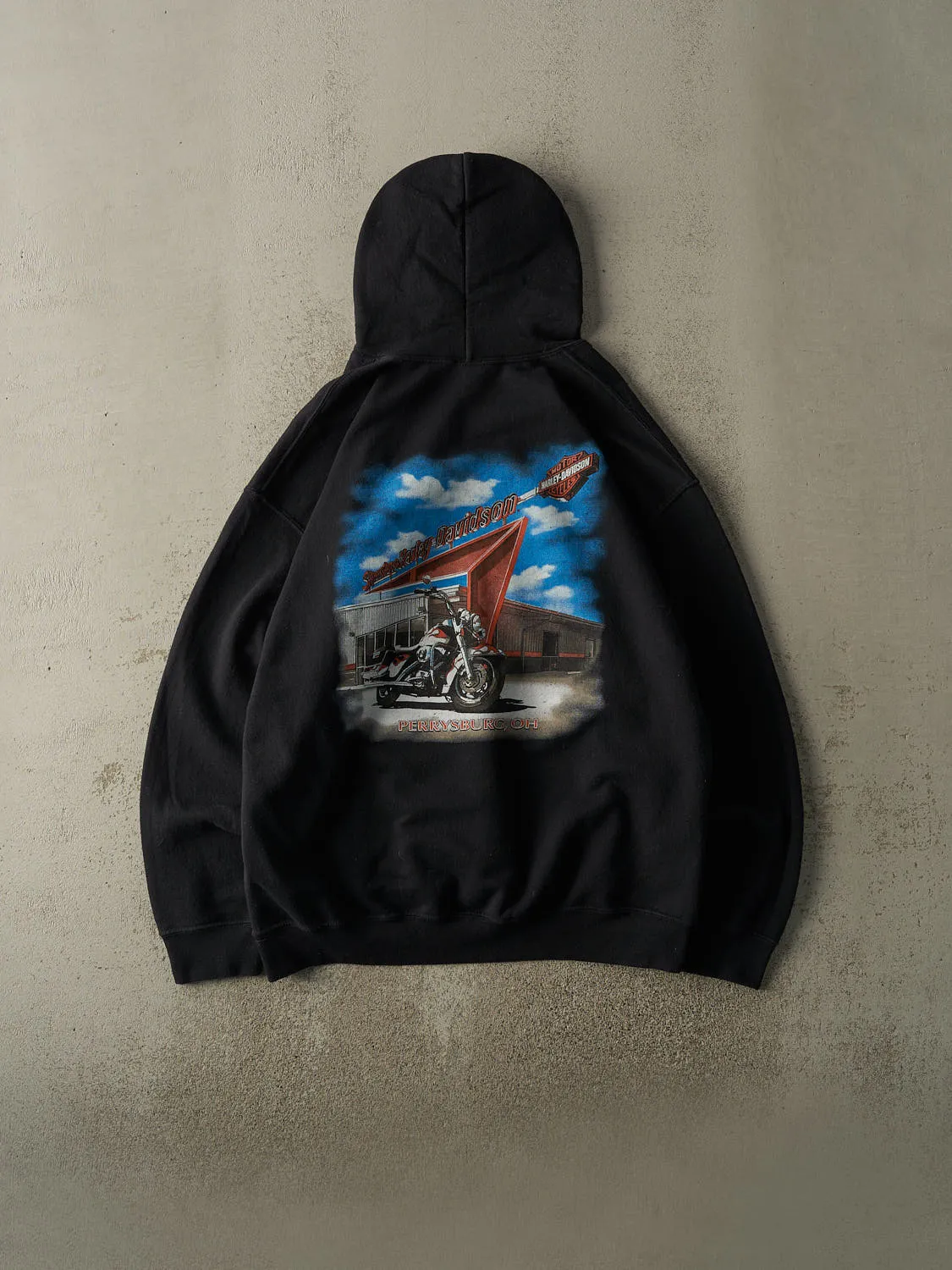 22' Black Perrysburg Ohio Harley Davidson Hoodie (L/XL) sold by Rebalance Vintage product image thumbnail 2