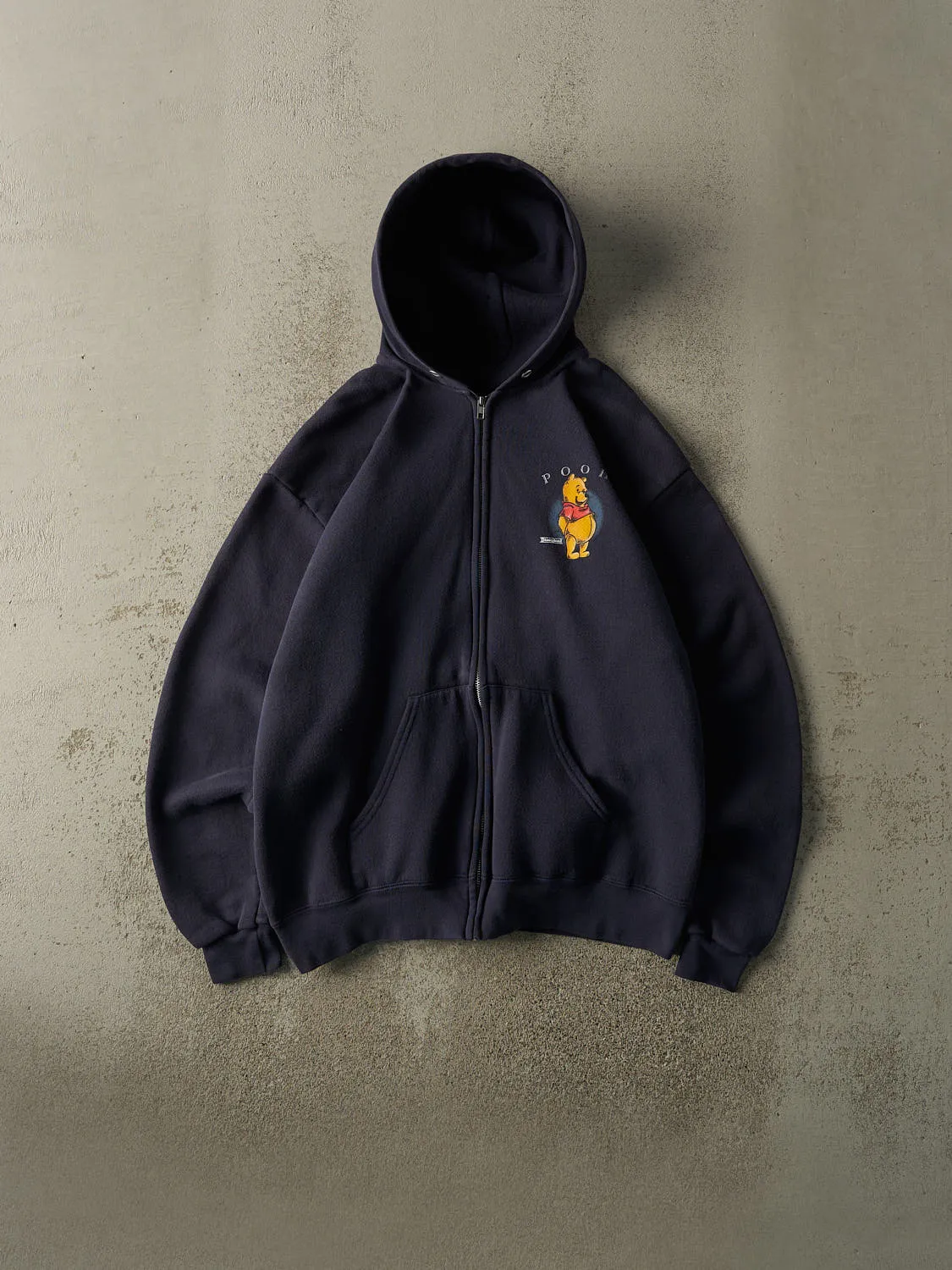 Vintage Y2K Navy Blue Winnie The Pooh Zip Up Hoodie (L) sold by Rebalance Vintage