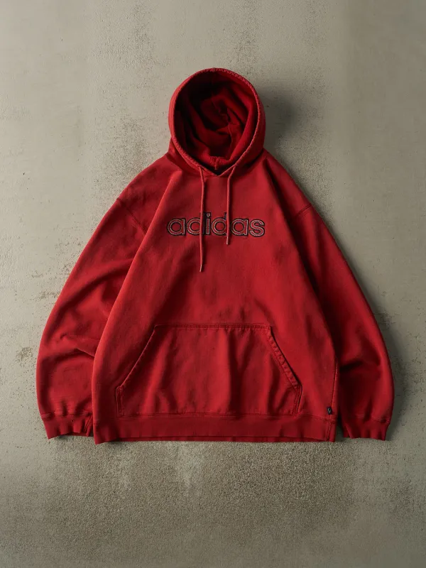 Vintage Y2K Red Adidas Embroidered Hoodie (L/XL) sold by Rebalance Vintage