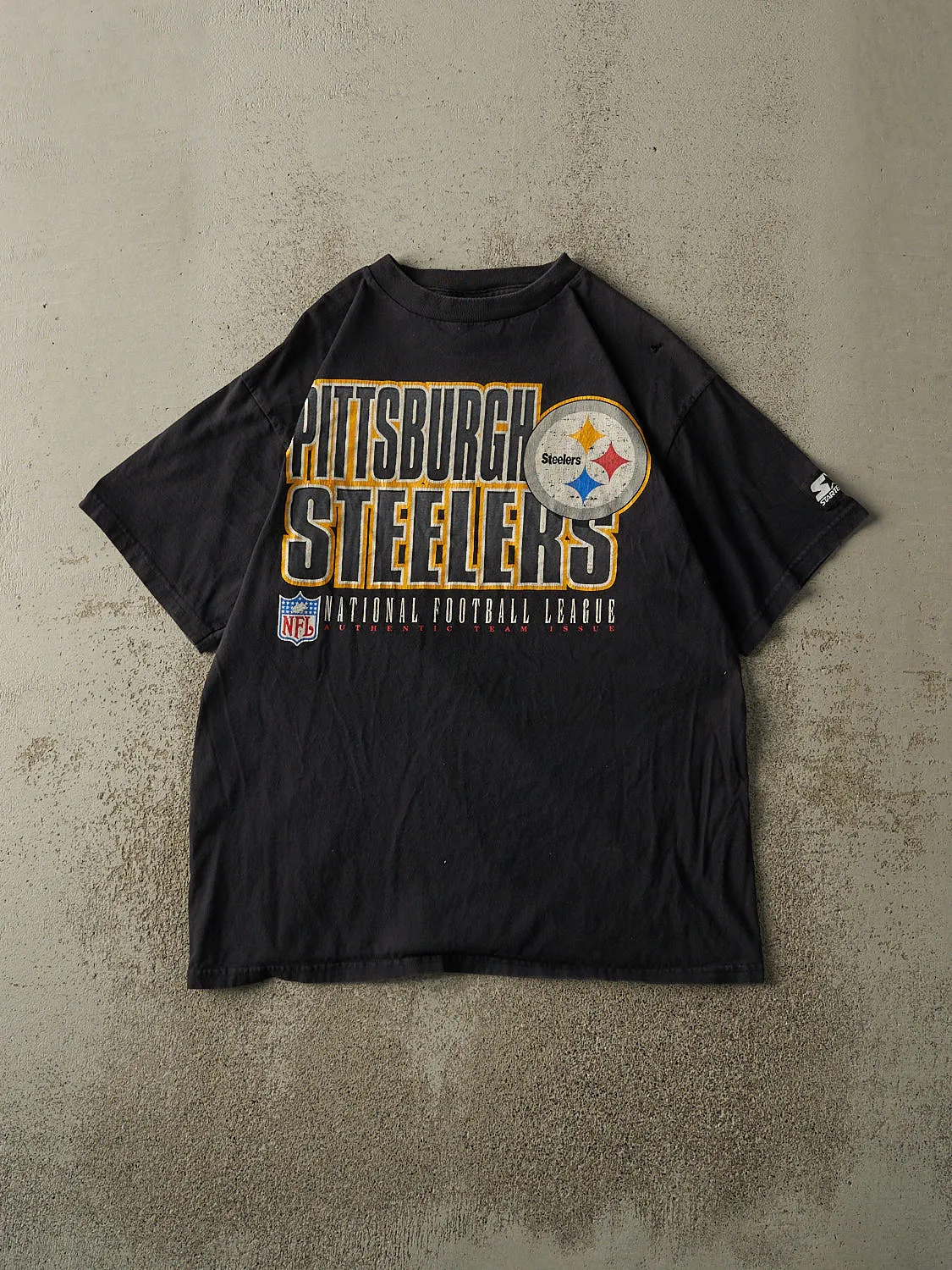 Vintage 90s Black Pittsburgh Steelers Tee (M/L) sold by Rebalance Vintage