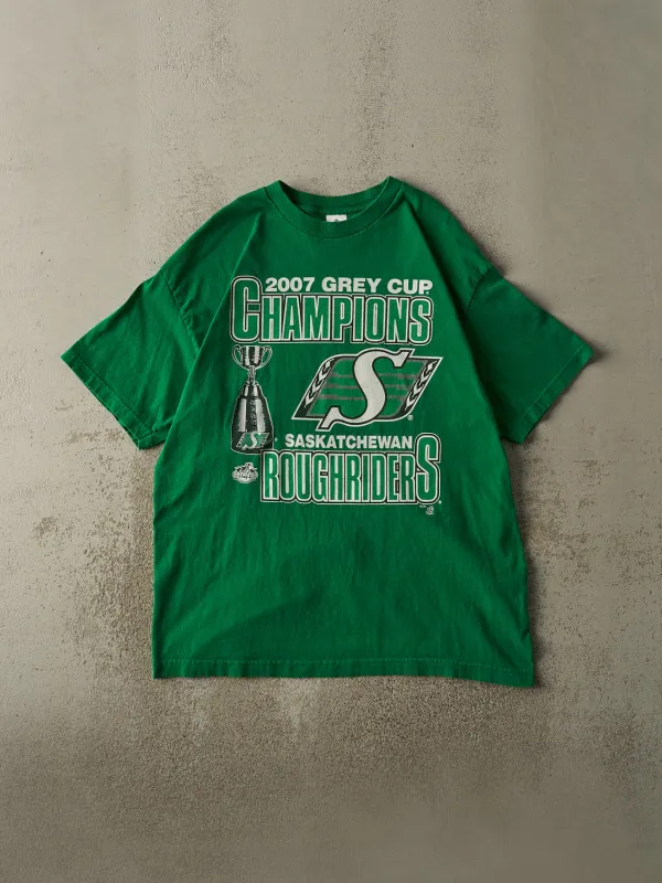 Vintage 07' Green Saskatchewan Rough Riders Grey Cup Champions Tee (XL) made by Rebalance Vintage