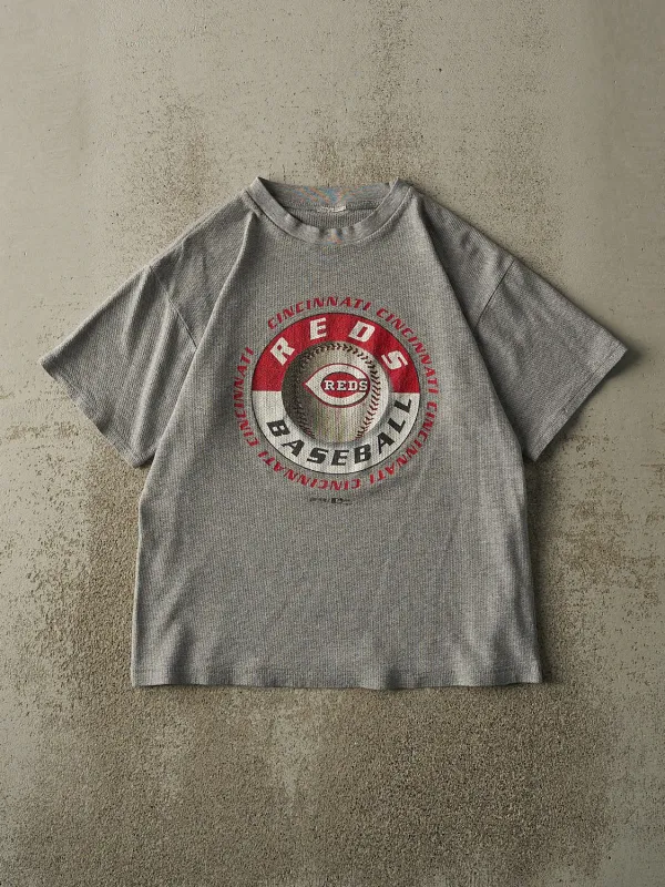 Vintage 00' Grey Cincinnati Reds Thermal Tee (S/M) sold by Rebalance Vintage