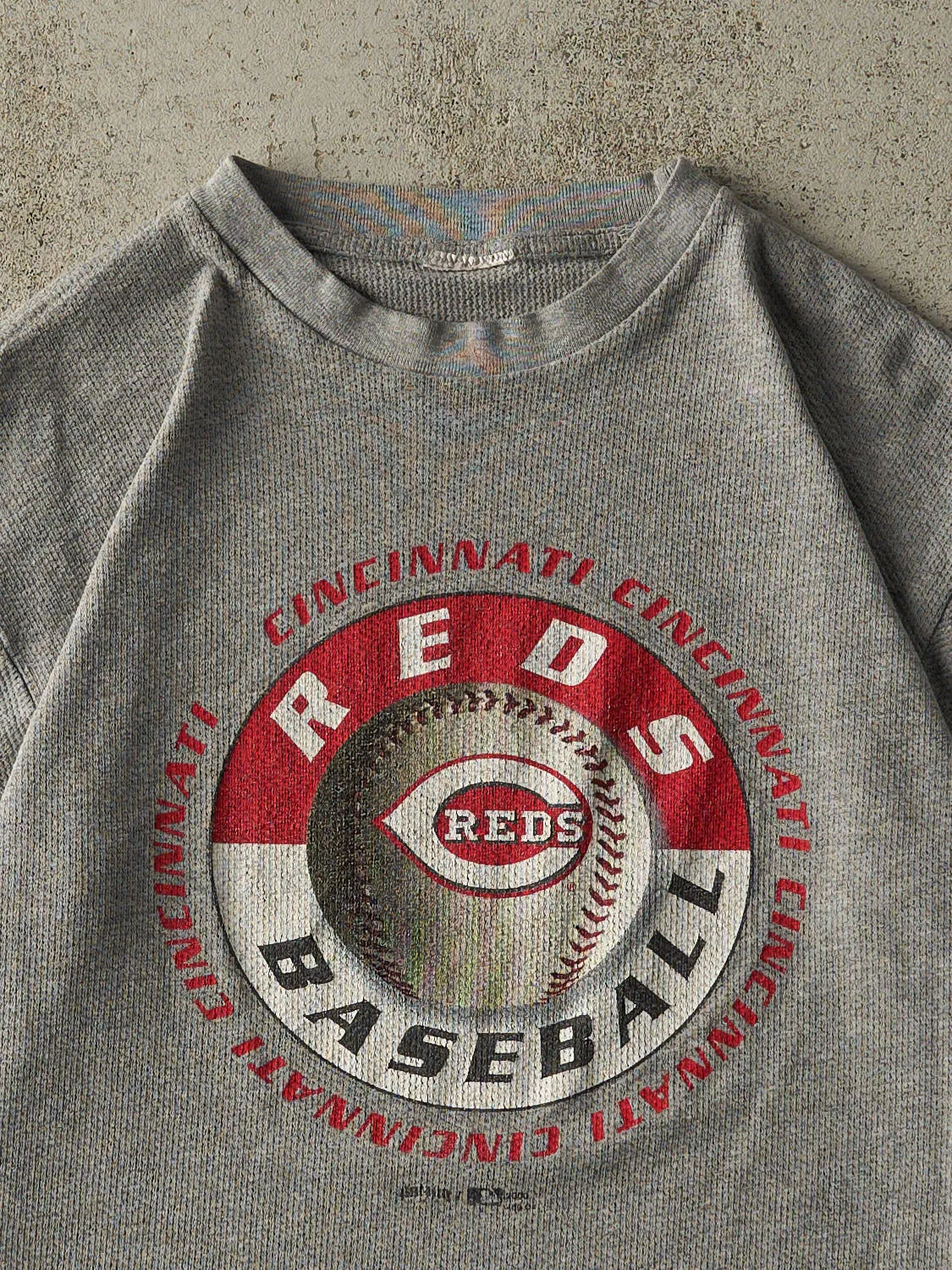 Vintage 00' Grey Cincinnati Reds Thermal Tee (S/M) sold by Rebalance Vintage product image thumbnail 2