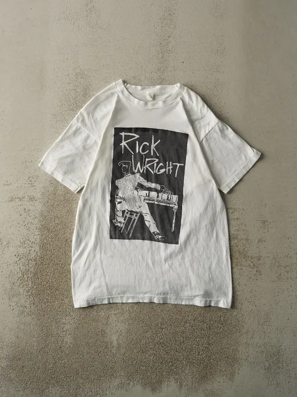 Vintage 80s White Rick Wright Single Stitch Tee (S/M) sold by Rebalance Vintage