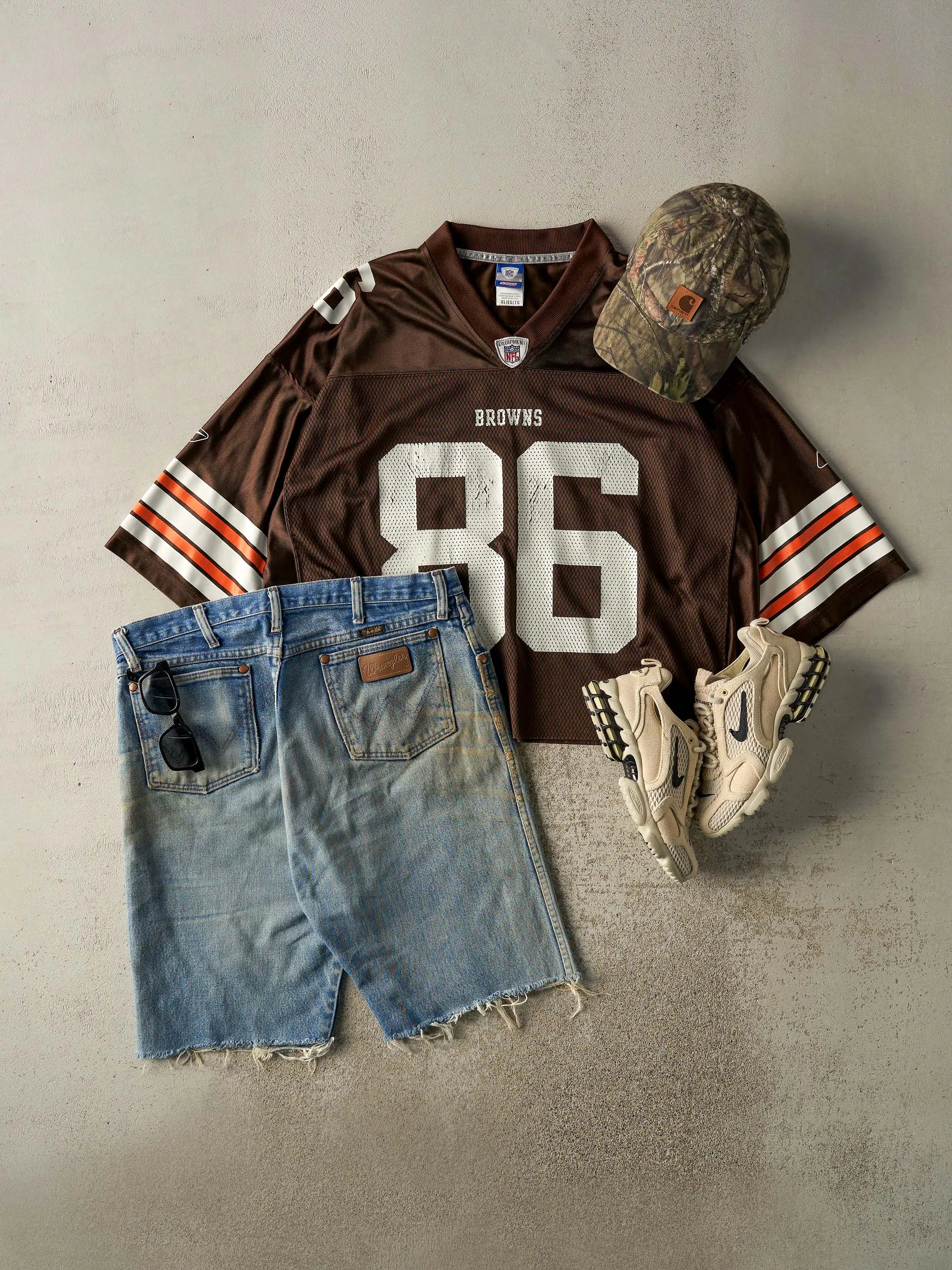 Vintage 90s Mid Wash Faded Wrangler Cut Off Jean Shorts (34x10) sold by Rebalance Vintage product image thumbnail 2