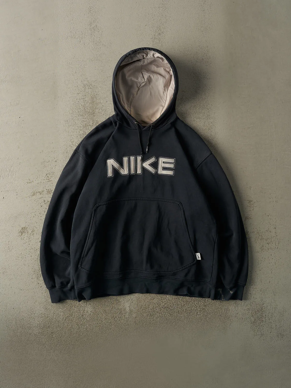Vintage Y2K Faded Black Nike Embroidered Hoodie (XL) sold by Rebalance Vintage