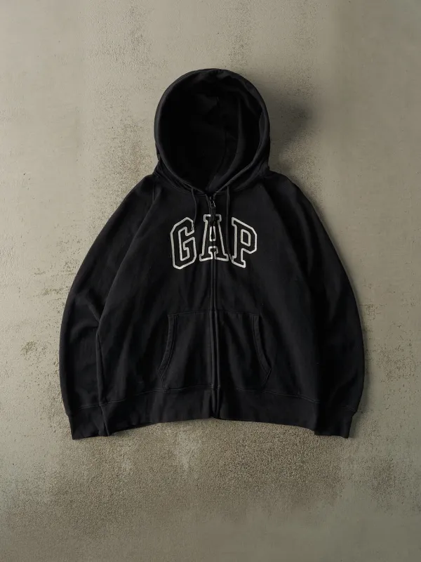 Vintage Y2K Faded Black Gap Embroidered Zip Up Hoodie (L/XL) sold by Rebalance Vintage