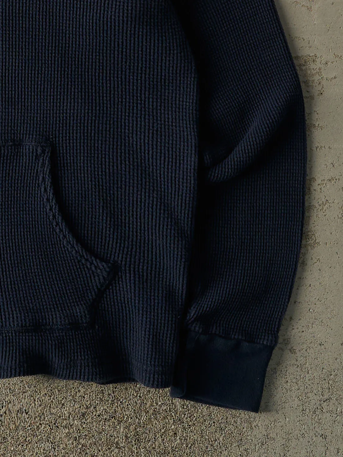 Vintage Y2K Navy Blue Polo Ralph Lauren Lightweight Thermal Hoodie (M) sold by Rebalance Vintage product image thumbnail 3