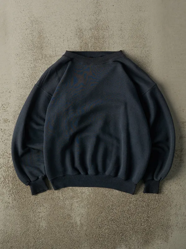 Vintage 90s Navy Blue Blank Crewneck (M) sold by Rebalance Vintage