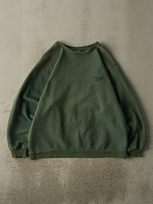 Vintage 90s Green Reebok Tonal Embroidered Crewneck (L/XL) made by Rebalance Vintage