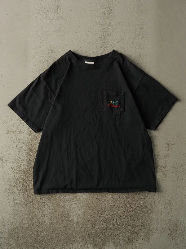 Vintage 00' Black Walt Disney World Embroidered Pocket Tee (L/XL) sold by Rebalance Vintage