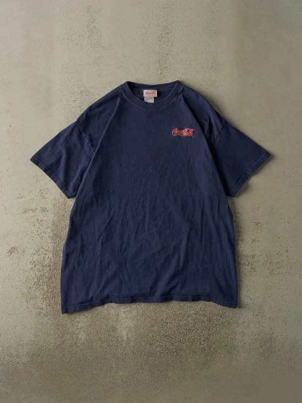 Vintage Y2K Navy Blue Coca Cola Embroidered Tee (XL/XXL) sold by Rebalance Vintage