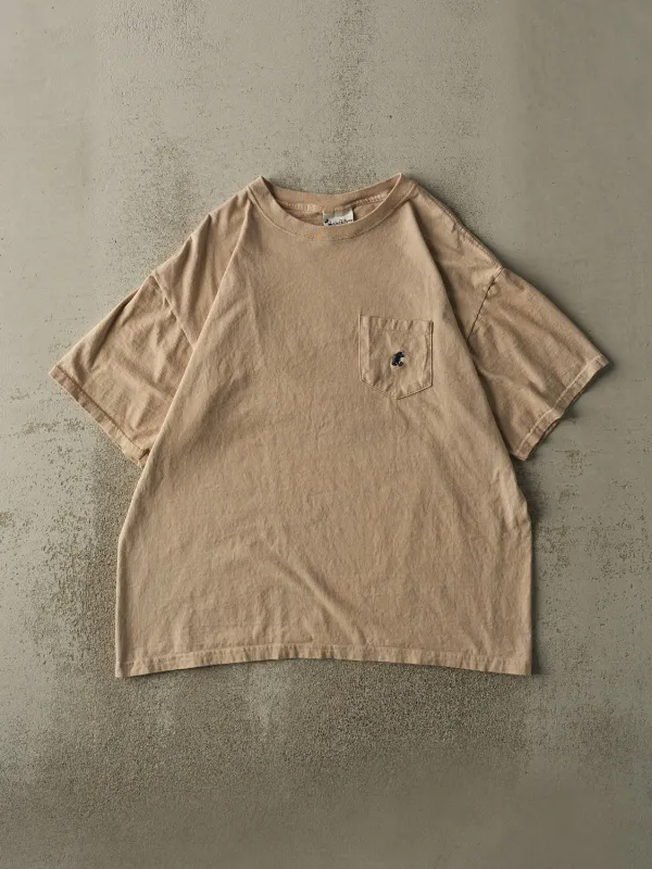 Vintage Y2K Beige Embroidered Disney World Pocket Tee (XL) sold by Rebalance Vintage