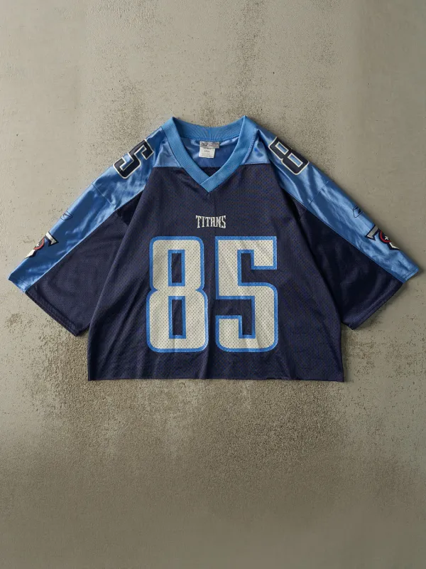 Vintage 90s Navy Tennessee Titans Derrick Mason #85 Signed Cropped Football Jersey (L) sold by Rebalance Vintage